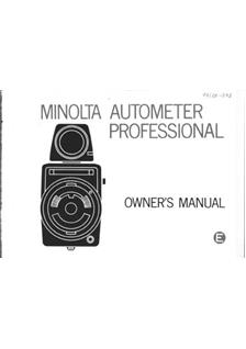 Minolta Auto Meter manual. Camera Instructions.